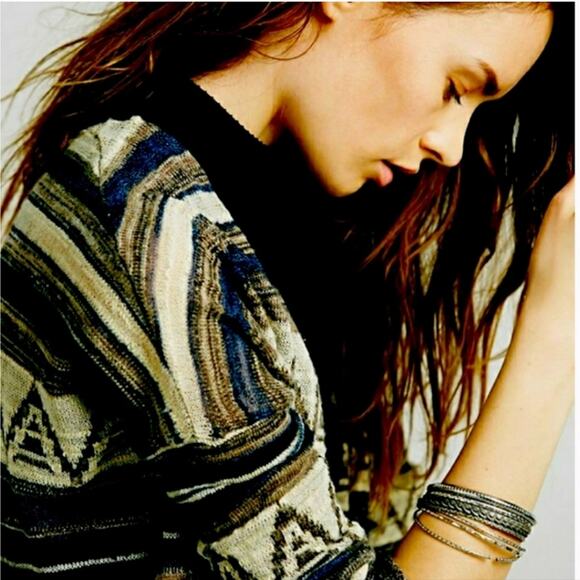 Free People Boho Print Cardigan Sweater - Picture 6 of 7